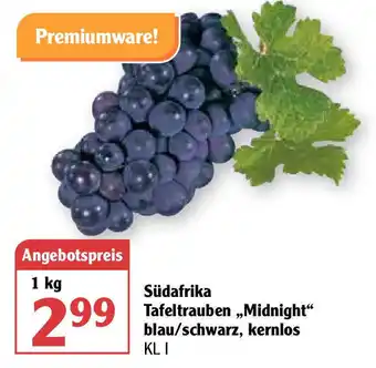 Globus Südafrika Tafeltrauben ,,Midnight'' blau/schwarz, kernlos 1kg Angebot