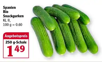 Globus Spanien Bio Snackgurken 250g Angebot