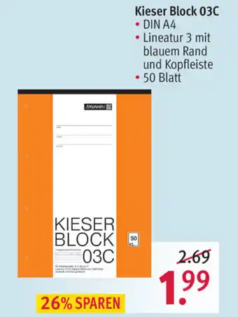 Rossmann Kieser Block 03C Angebot