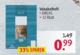 Rossmann Vokabelheft DIN A5 Angebot