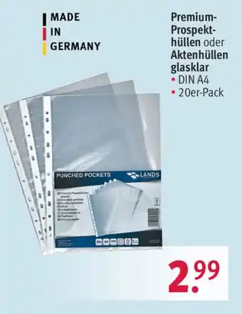 Rossmann Premium Prospekthüllen oder Aktenhüllen glasklar Angebot