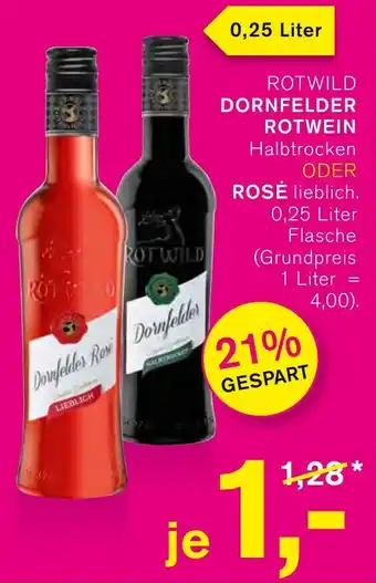 KODi ROTWILD DORNFELDER ROTWEIN ODER ROSÉ 0,25 Liter Angebot