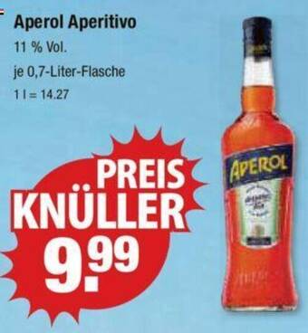 V Markt Aperol Aperitivo 11 % Vol. je 0,7-Liter-Flasche Angebot