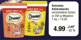 V Markt Dreamies Katzensnacks verschiedene Sorten je 350-g-Megabox Angebot