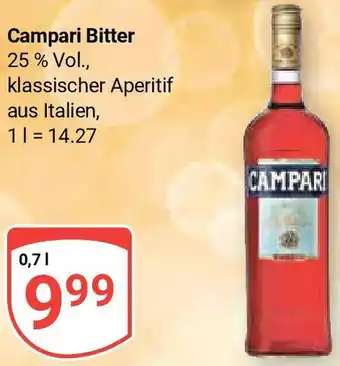 Globus Campari Bitter 0,7 L Angebot