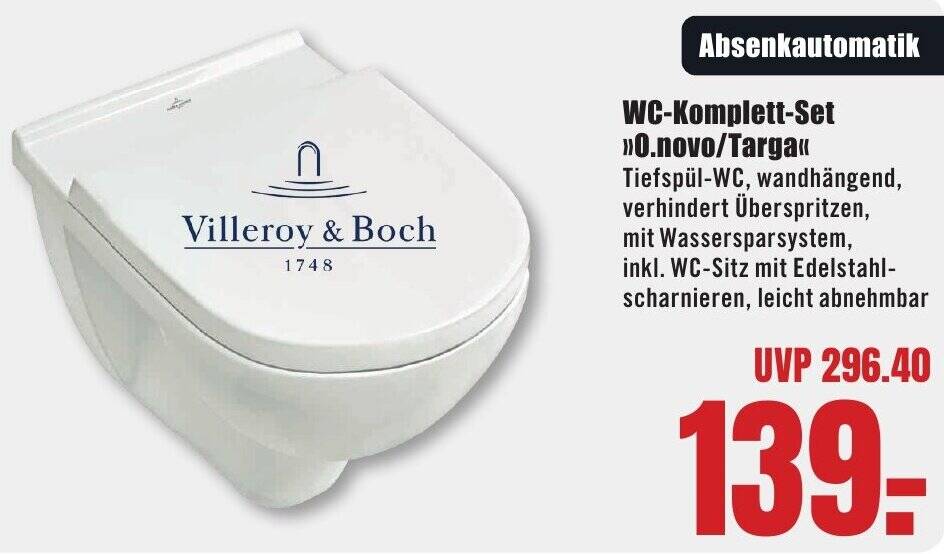 Villeroy & Boch WCKomplettSet ,,0.novo/Targa" Angebot bei B1 Discount