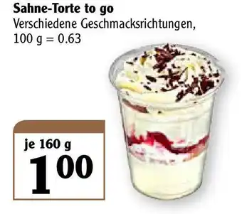 Globus Sahne Torte to go 160g Angebot