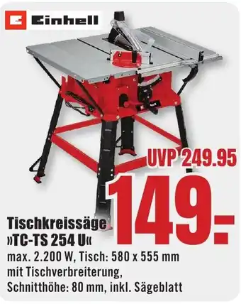 B1 Discount Baumarkt Einhell Tischkreissäge »TC-TS 254 U« Angebot