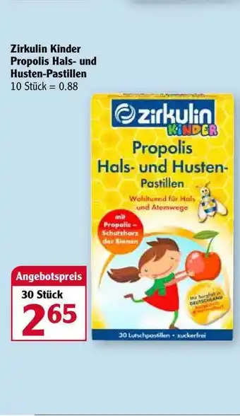 Globus Zirkulin Kinder Propolis Hals und Husten Pastillen Angebot