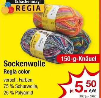 Zimmermann Sockenwolle Regia Color Angebot