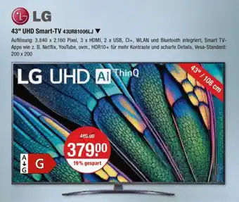 V Markt LG 43" UHD Smart-TV 43UR81006LJ Angebot