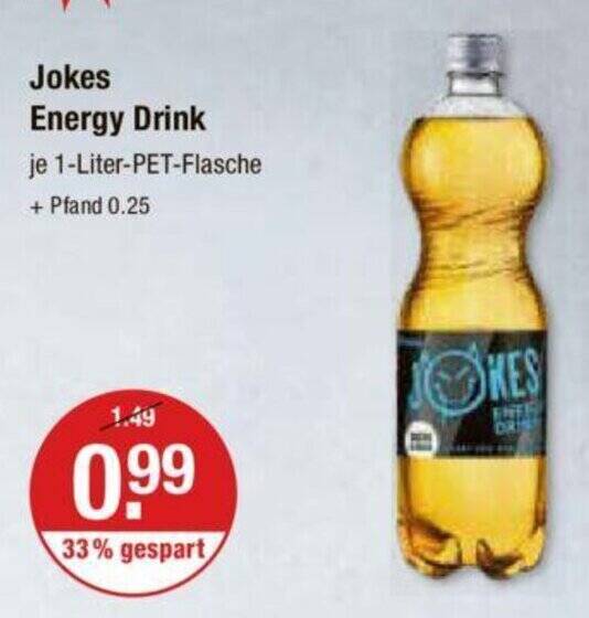 Jokes Energy Drink je 1L Angebot bei V Markt