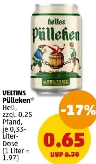 PENNY VELTINS Pülleken 0,33 Liter Dose Angebot