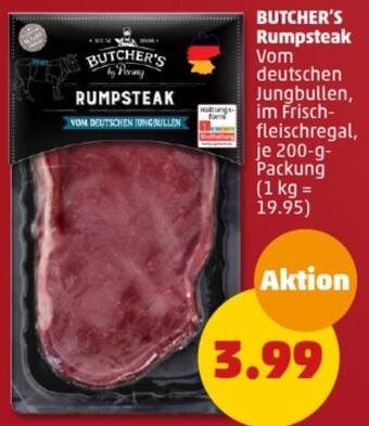 PENNY BUTCHER'S Rumpsteak 200 g Packung Angebot
