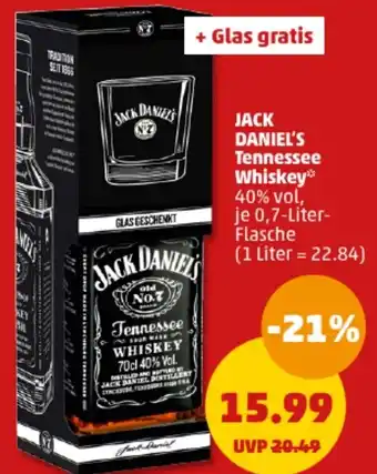 PENNY JACK DANIEL'S Tennessee Whiskey 0,7 Liter Flasche Angebot