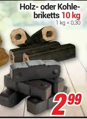 CENTERSHOP Holz oder Kohlebriketts 10kg Angebot