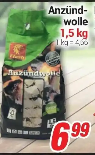 CENTERSHOP Anzündwolle 1,5kg Angebot