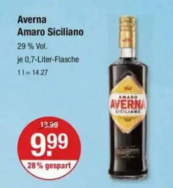 V Markt Averna Amaro Siciliano 29 % Vol. je 0,7-Liter-Flasche Angebot