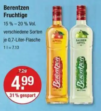 V Markt Berentzen Fruchtige 15 % -20% Vol. verschiedene Sorten je 0,7-Liter-Flasche Angebot