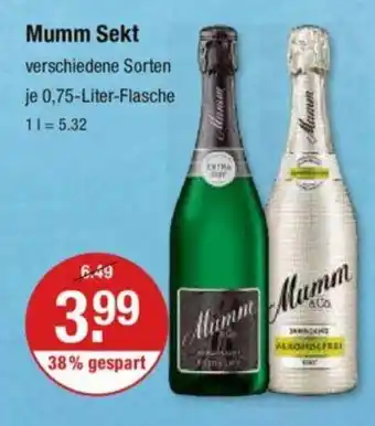 V Markt Mumm Sekt verschiedene Sorten je 0,75-Liter-Flasche Angebot