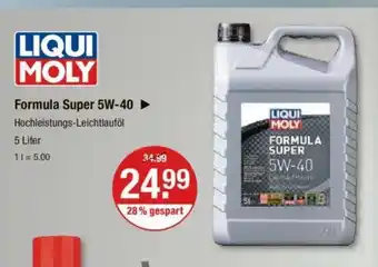 V Markt LIQUI MOLY Formula Super 5W-40 Hochleistungs-Leichtlauföl 5 Liter Angebot