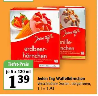 Globus Jeden Tag Waffelhörnchen 6x120ml Angebot