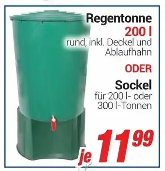 CENTERSHOP Regentonne 200L oder Sockel Angebot