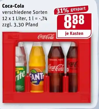 REWE Coca Cola 12x1L Angebot