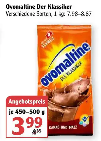 Globus Ovomaltine Der Klassiker 450-500g Angebot