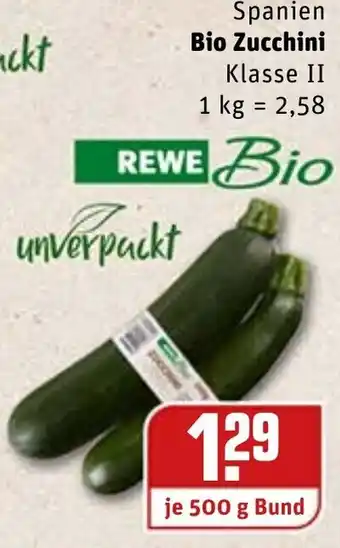 REWE Bio Zucchini 500g Angebot