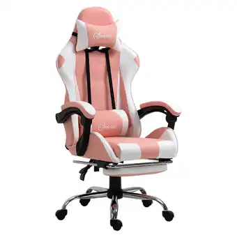 Netto Marken-Discount Vinsetto gamingstuhl rosa, weiß 64 x 67 x 127 cm (bxtxh) gaming chair gamingsessel computer stuhl drehstuhl Angebot