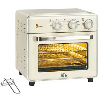 Netto Marken-Discount Homcom minibackofen mit backblech weiß 36l x 37,7b x 34,5h cm mini backofen 20 l 7 in 1 pizza-ofen elektrischer mini ofen Angebot