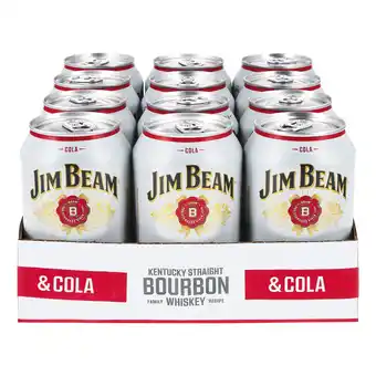 Netto Marken-Discount Jim beam white straight bourbon whiskey & cola 10,0 % vol 0,33 liter, 12er pack Angebot