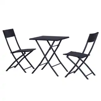 Netto Marken-Discount Outsunny gartenmöbel als 3-teiliges set schwarz polyrattan gartenset loungemöbel balkonset Angebot
