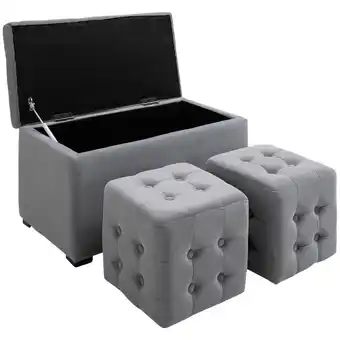 Netto Marken-Discount Homcom aufbewahrungsbank ottomane hellgrau 75 x 40 x 42 cm (lxbxh) sitzbank sitzwürfel sitzhocker aufbewahrungsbox Angebot