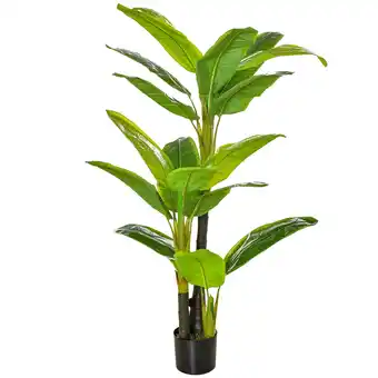 Netto Marken-Discount Homcom künstliche pflanze mit bananenbaum design grün 17l x 17b x150h cm künstliche pflanze kunstpflanze pflanze künstlich pl Angebot