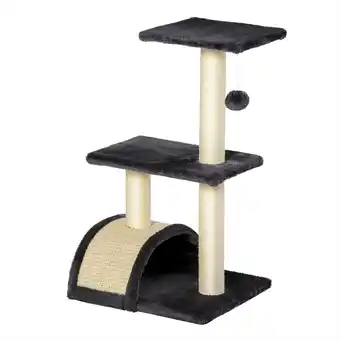 Netto Marken-Discount Pawhut katzenbaum mit kratzbrett dunkelgrau, beige 40 x 35 x 72 cm (lxbxh) kratzbaum katzenbett katzen katzenkratzbaum Angebot