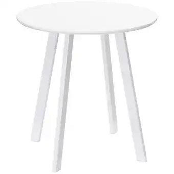Netto Marken-Discount Homcom esstisch mit fußkappen weiß 72l x 72b x 75h cm küchentisch beistelltisch mit abgeschrägten beinen balkontisch rund Angebot