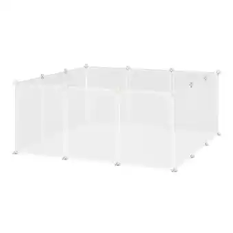 Netto Marken-Discount Pawhut laufgehege für kleine haustiere weiß 105l x 105b x 45h cm laufstall laufgitter welpenlaufstall absperrgitter Angebot