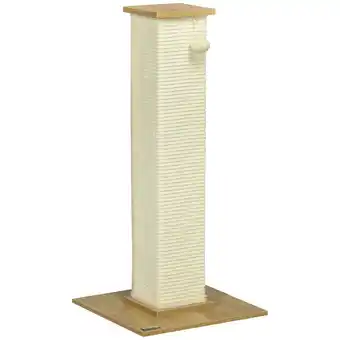 Netto Marken-Discount Pawhut kratzbaum mit spielball natur, weiß 38l x 38b x 80h cm kratzbaum kratzstamm mit spielball kratzpsäule katzenmöbel Angebot