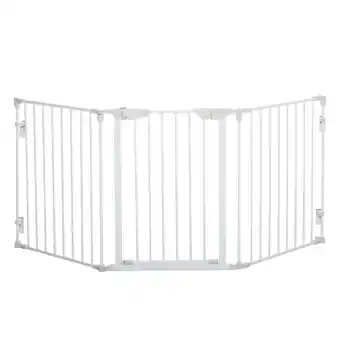 Netto Marken-Discount Pawhut absperrgitter  für hunde weiß 180 x 3 x 74,5 cm (lxbxh) hundegitter konfigurationsgitter hunde türschutz Angebot