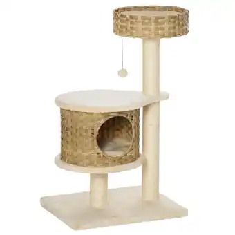 Netto Marken-Discount Pawhut kratzbaum mit katzenhöhle bunt 55l x 47b x 95h cm katzenbaum kratzbaum katzenhaus katzenhöhle kratzmatte kratztonne Angebot