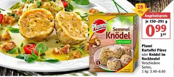 Globus Pfanni Kartoffel Püree oder Knödel im Kochbeutel 150-291g Angebot