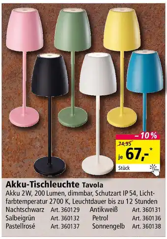 Holz Possling Akku-Tischleuchte Tavola Angebot