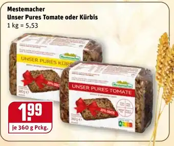 REWE Mestemacher Unser Pures Tomate oder Kürbis 360g Angebot