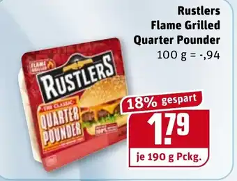 REWE Rustlers Flame Grilled Quarter Pounder 190g Angebot