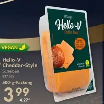 Selgros Hello-V Cheddar-Style Scheiben 500-g-Packung Angebot