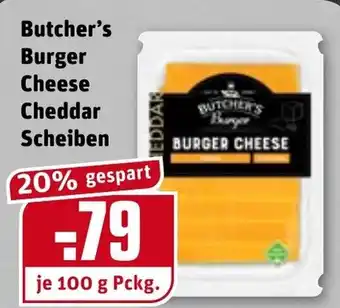 REWE Butcher's Burger Cheese Cheddar Scheiben 100g Angebot