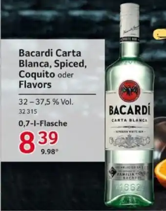 Selgros Bacardi Carta Blanca, Spiced, Coquito oder Flavors 0,7-L Angebot