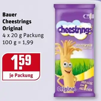 REWE Bauer Cheestrings Original 4x20g Angebot